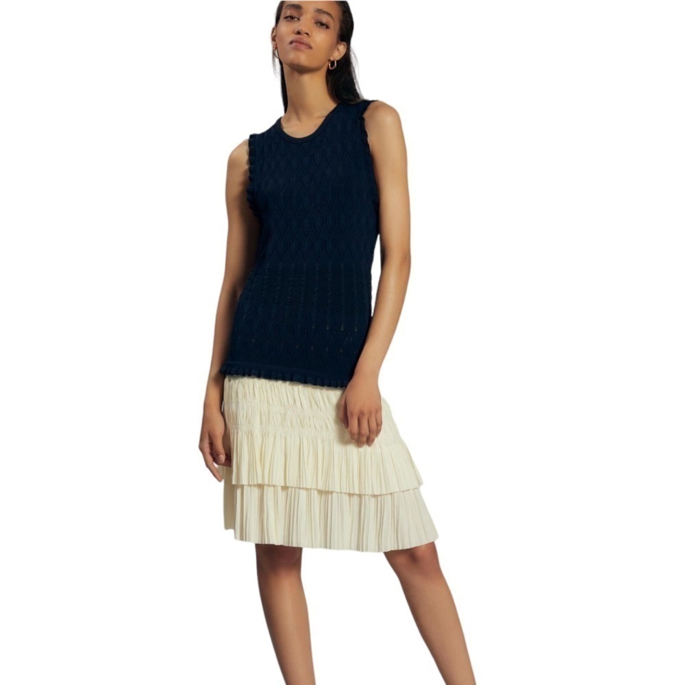 NWT Current Air Navy Mixed Media Dress